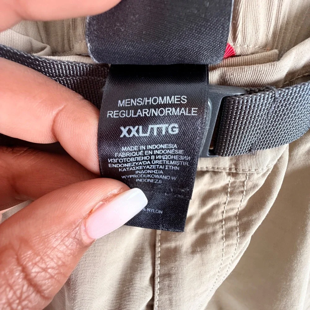 The North Face Mens Convertible Hiking Pants Khaki Tan Zip Off Cargo 40x30